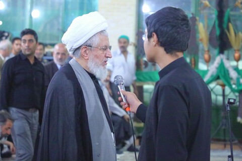 شرکت طلاب دوره میثاق طلبگی حوزه علمیه استان یزد در مراسم حسینیه طزرجان