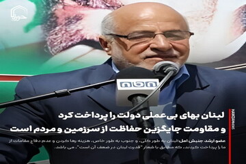 عکس نوشت| لبنان بهای بی‌عملی دولت را پرداخت کرد و مقاومت جایگزین حفاظت از سرزمین و مردم است