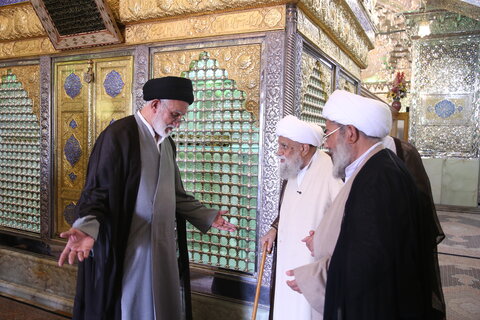 تصاویر| آیت‌الله کریمی جهرمی ضمن تشرف به حرم مطهر سیدعلاءالدین حسین (ع) با حجت الاسلام والمسلمین طاهری دیدار و گفت و گو کرد