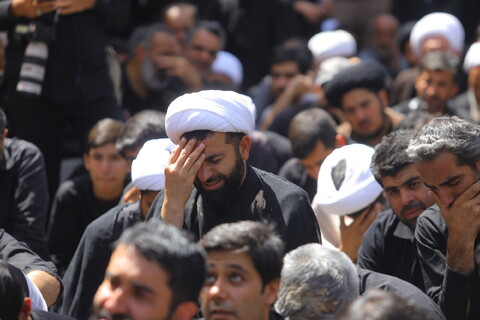 تصاویر / دسته عزاداری روز شهادت امام حسن عسکری (ع) با حضور آیت الله العظمی وحید خراسانی