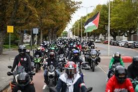 Motorcyclists rally in Hague in support of Palestine