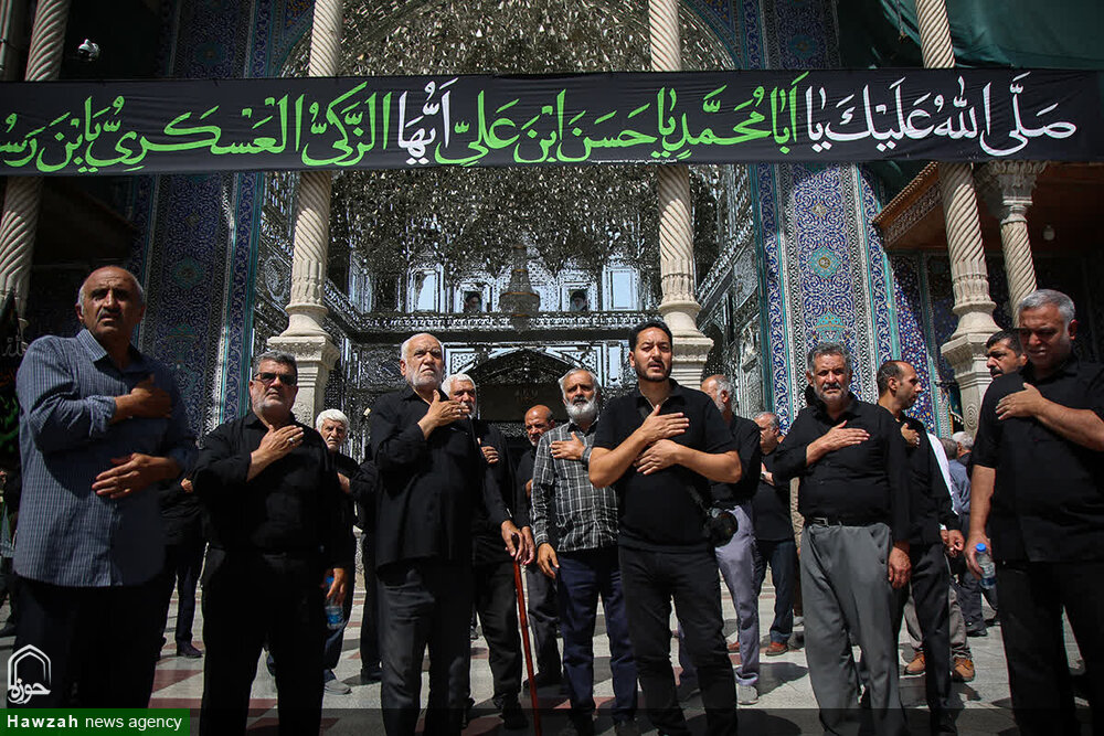 حضور دسته‌های عزاداری شهادت امام عسکری(ع) در حرم کریمه اهل‌بیت(س)