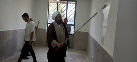 تصاویر / بازدید مدیر حوزه علمیه قزوین از فعالیتهای گروه جهادی طلاب حوزه علمیه  استان قزوین