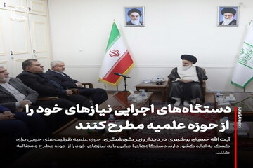 عکس نوشت| دستگاه‌های اجرایی نیازهای خود را از حوزه علمیه مطرح کنند