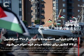 عکس نوشت| ناوگان دریایی «صمود» با بیش از ۳۰۰ سرنشین از ۴۴ کشور برای نجات مردم غزه اعزام می‌شود