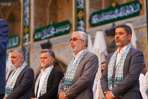 رَفْع راية البهجة والمسرة في الصحن الحيدري احتفاءً بمولد النبي محمد (ص) والإمام الصادق (ع)
