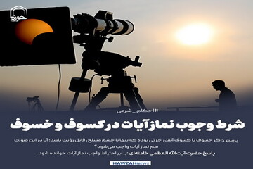 عکس نوشت| شرط وجوب نماز آیات در کسوف و خسوف