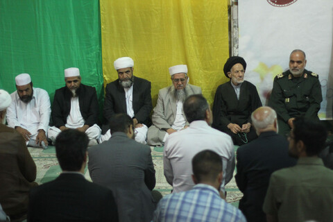 عکس| جشن میلاد حضرت محمد(ص) با حضور علمای شیعه و سنی در مسجد امام حسین(ع) بیرجند