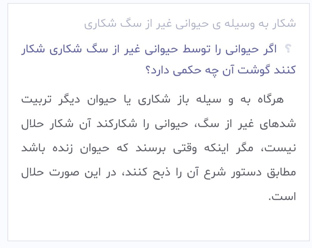 احکام شرعی | حکم شکار با حیوانی غیر از سگِ شکاری چیست؟