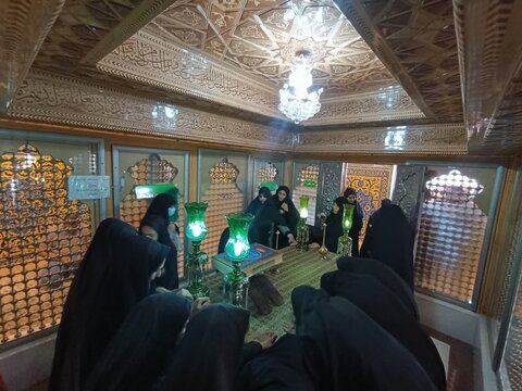 تصاویر/ عطرافشانی وغباروبی حرم علی بن باقر وشهدای مجاور