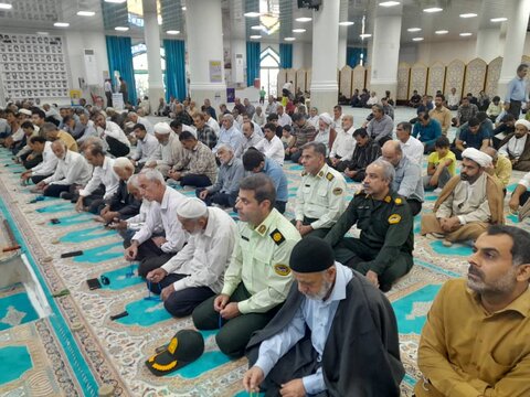 نمازجمعه امروز شهر جم به روایت تصویر