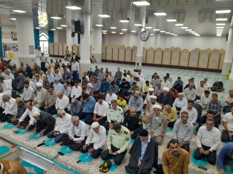 نمازجمعه امروز شهر جم به روایت تصویر