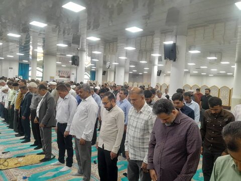 نمازجمعه امروز شهر جم به روایت تصویر