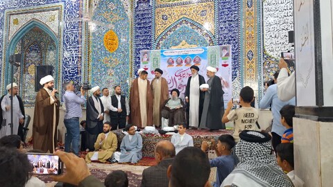 آیین عمامه گذاری طلاب مدرسه علمیه حضرت قائم(عج) شهرستان حمیدیه