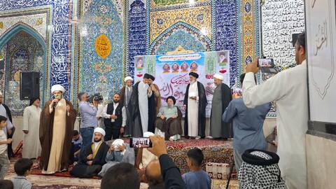 آیین عمامه گذاری طلاب مدرسه علمیه حضرت قائم(عج) شهرستان حمیدیه
