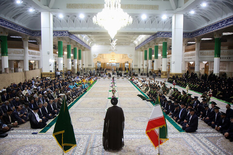 تصاویر/آیین خطبه‌خوانی در آستانه سالروز ورود بانوی کرامت به قم