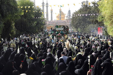 تصاویر/  آیین استقبال از ورود کاروان نمادین حضرت فاطمه معصومه سلام‌الله علیها به شهر مقدس قم