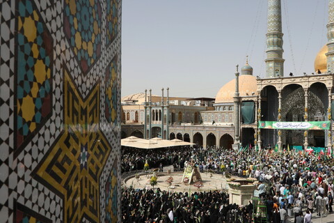 تصاویر/  آیین استقبال ورود کاروان نمادین حضرت فاطمه معصومه سلام‌الله علیها به شهر مقدس قم