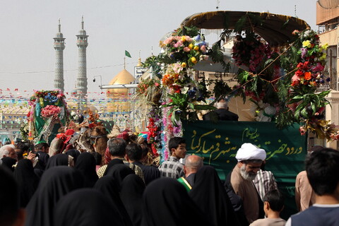تصاویر/  آیین استقبال ورود کاروان نمادین حضرت فاطمه معصومه سلام‌الله علیها به شهر مقدس قم