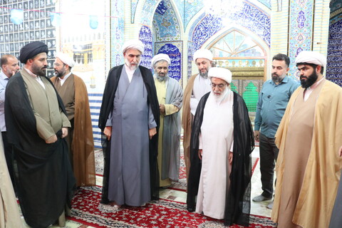 تصاویر/ استقبال مسئولان حوزوی استان سمنان از آیت الله شب زنده دار و ادای احترام به مقام شامخ شهدا در گلزار شهدای امامزاده یحیی(ع)