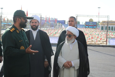 تصاویر/ بازدید دبیر شورای عالی حوزه های علمیه از محل برگزاری دومین کنگره ملی 3 هزار شهید استان سمنان