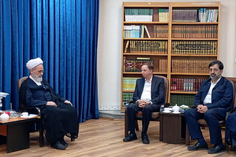 تصاویر/ دیدار مدیر عامل بانک دی با آیت‌الله اعرافی