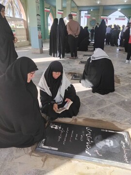 تصاویر/ غبارروبی قبور شهدا توسط طلاب مدرسه علمیه خواهران شهر اهرم