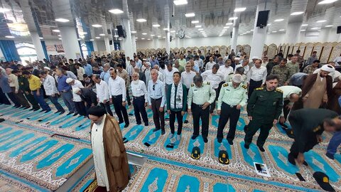 نمازجمعه امروز شهر جم به روایت تصویر