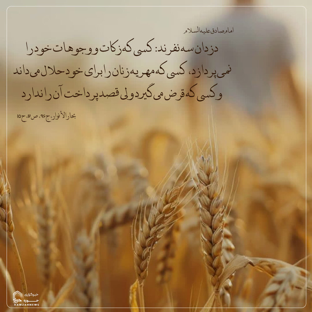 عکس نوشت|  سه نوع دزد در نگاه امام صادق (ع)