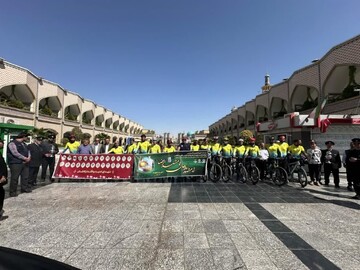 دوچرخه‌سواران «غریب‌الغربا» کاشان به حرم امام رضا(ع) رسیدند