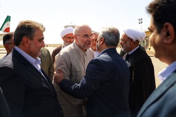 تصاویر/ استقبال از رئیس مجلس شورای اسلامی در بدو ورود به فرودگاه سمنان