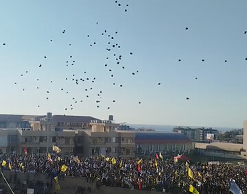 فیلم| پرواز بادکنک های سیاه بر فراز بیروت