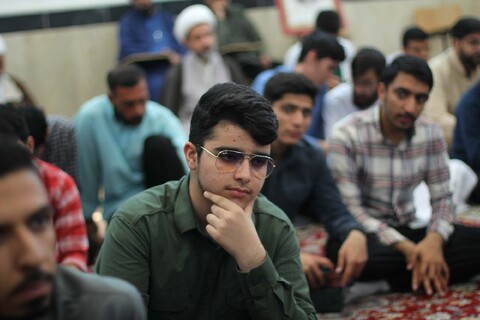 تصاویر| مراسم سالگرد مجاهد بزرگ سید حسن نصرالله در مدرسه تخصصی امیرالمومنین(ع) بیرجند