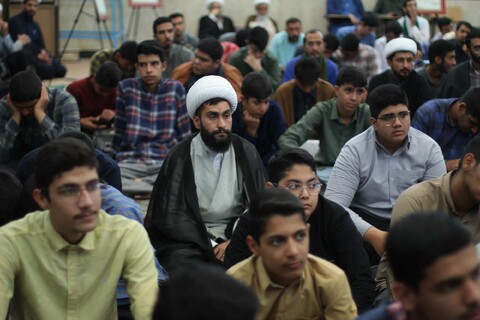 تصاویر| مراسم سالگرد مجاهد بزرگ سید حسن نصرالله در مدرسه تخصصی امیرالمومنین(ع) بیرجند