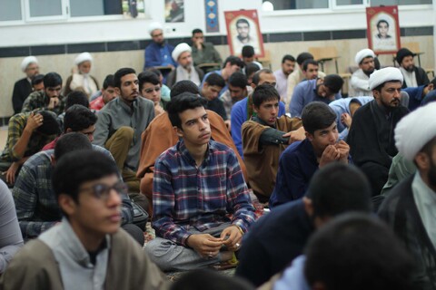 تصاویر| مراسم سالگرد مجاهد بزرگ سید حسن نصرالله در مدرسه تخصصی امیرالمومنین(ع) بیرجند