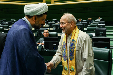 تصاویر/ حضور خادمان حرم حضرت عبدالعظیم حسنی(ع) در صحن علنی مجلس