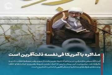 عکس نوشت| مذاکره با آمریکا فی‌نفسه ذلت‌آفرین است