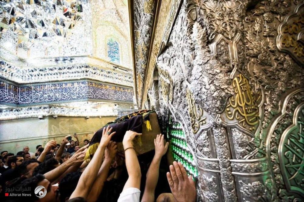 پیکر همسر آیت الله سیستانی در کربلای معلی تشییع شد + تصاویر