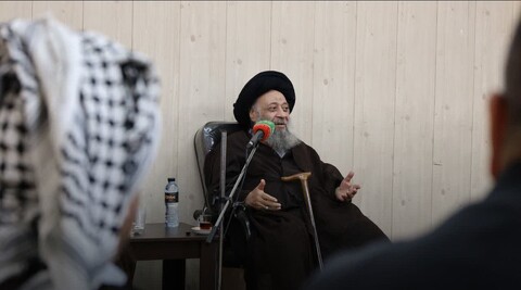 تصاویر/دیدار جمعی از سران عشایر استان خوزستان با آیت‌الله موسوی جزایری