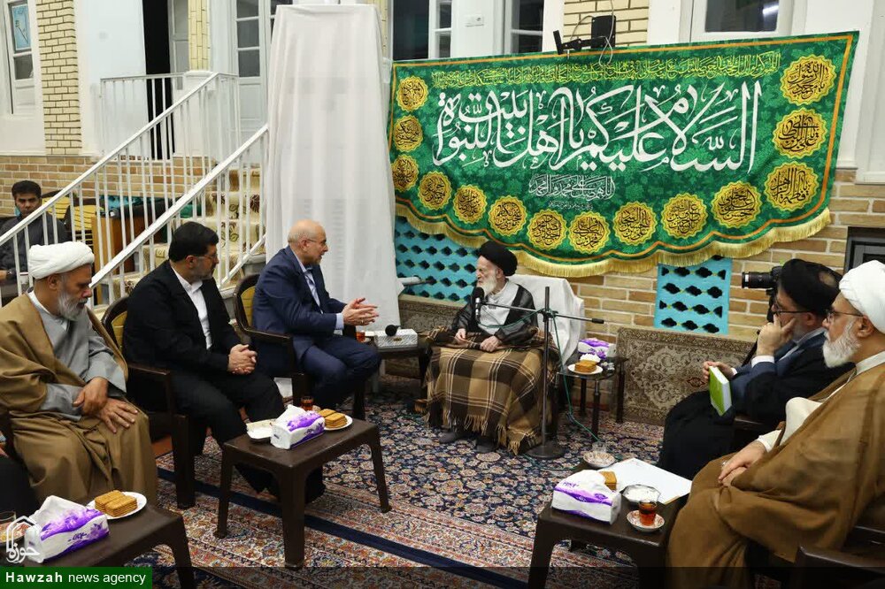 دیدار رئیس مجلس با آیت‌الله العظمی شبیری‌زنجانی / قالیباف: شیوه پرداخت کالابرگ نیاز به اصلاح دارد