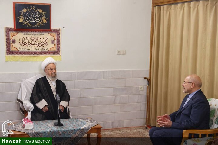 رئیس مجلس با آیت الله العظمی مکارم شیرازی دیدار کرد / تاکید مرجعیت بر رسیدگی به وضع معیشتی مردم