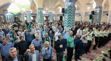 فیلم| فریاد" مرگ براسرائیل" در نماز جمعه بهاباد