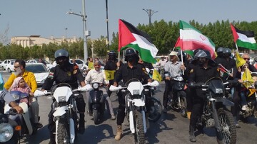 تصاویر/ رژه موتوری بوشهری‌ها در حمایت از کاروان صُمود