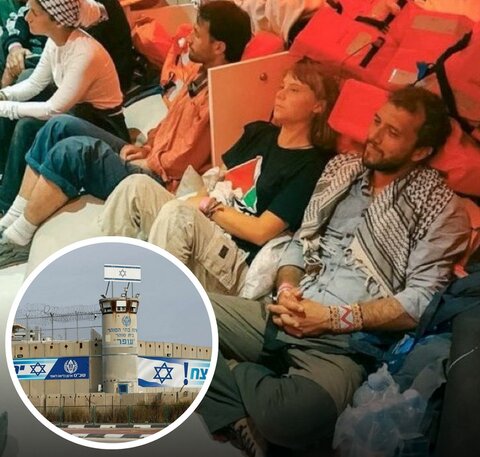 غزہ پہنچنے سے قبل کاروانِ صمود کے ۴۵۰ اراکین اسرائیلی قیدخانے پہنچا دیے گئے