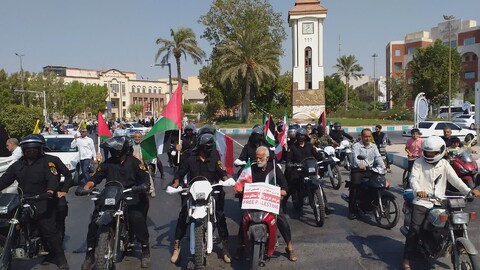 تصاویر/ رژه موتوری بوشهری‌ها در حمایت از کاروان صُمود