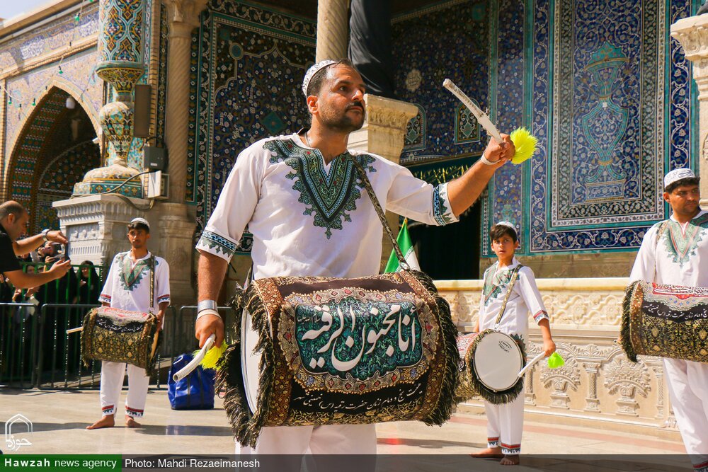 تصاویر/ حضور دسته‌های عزاداری روز وفات حضرت فاطمه معصومه (س) در حرم کریمه اهل بیت (ع)