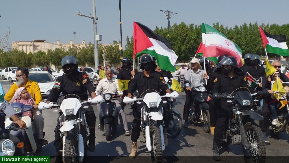 تصاویر/ رژه موتوری بوشهری‌ها در حمایت از کاروان صُمود