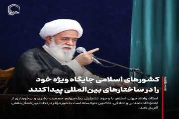 عکس نوشت| کشورهای اسلامی جایگاه ویژه خود را در ساختارهای بین‌المللی پیدا کنند