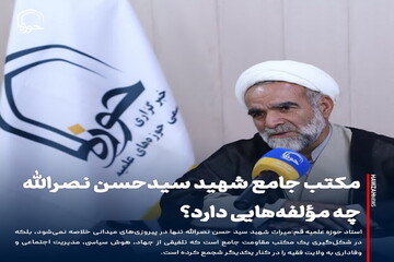 عکس نوشت| مکتب جامع شهید سیدحسن نصرالله چه مؤلفه‌هایی دارد؟