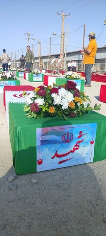 تصاویر/ آیین استقبال از پیکرهای طیبه ۴۶ شهید گرانقدر دوران دفاع مقدس